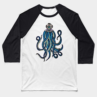 Blue Octopus Baseball T-Shirt